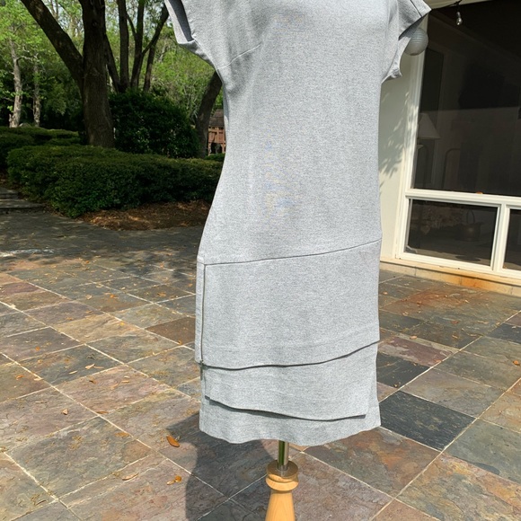 NWT Banana Republic Heathered Gray Grey Asymmetric ZIP Dress 2 Tall - Picture 6 of 8